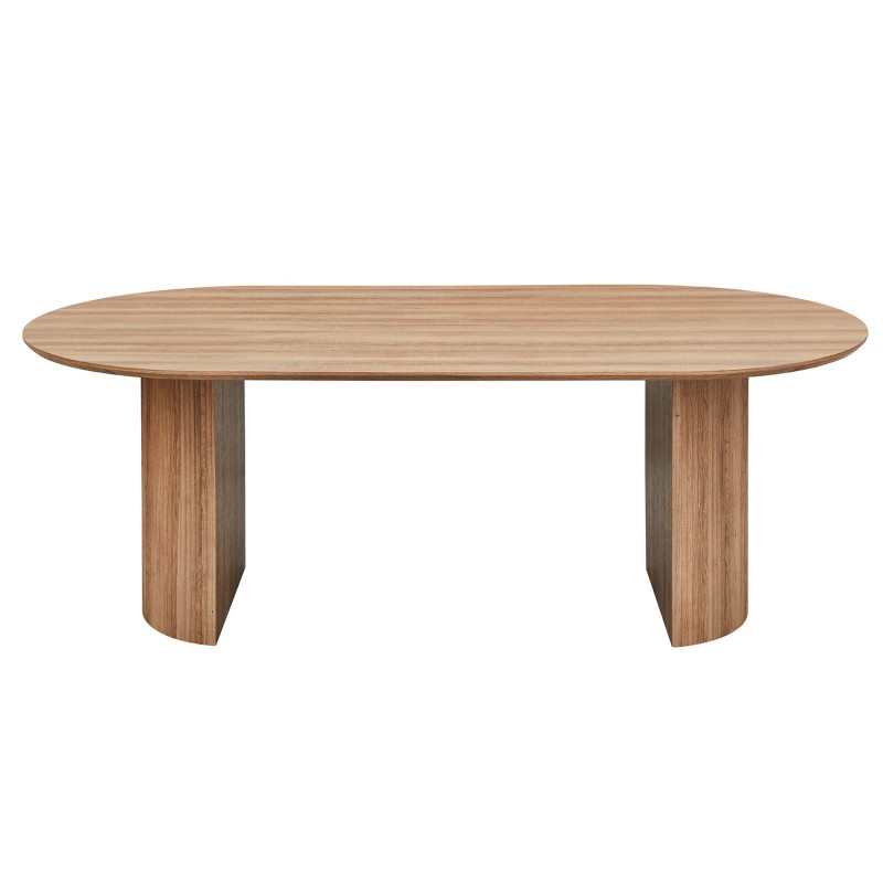 Table à manger VAGOS – 220x110 cm – Coloris chêne vieilli – Plateau MDF  – Design contemporain spacieux 