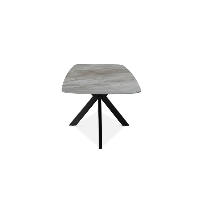 Table à manger ARVENA – 180x90 cm – Coloris pierre marbré – Plateau effet pierre – Design moderne et élégant 