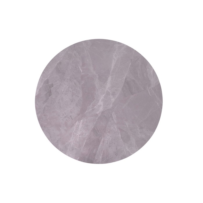 Table à manger ronde ARVENA – 110 cm – Plateau en pierre frittée – Coloris gris – Design contemporain et robuste 