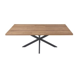 Table extensible KALVANO – 160 à 200 cm – Chêne foncé – Plateau 40 mm – Design contemporain 