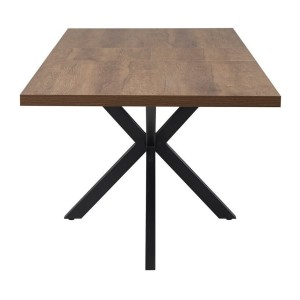 Table extensible KALVANO – 160 à 200 cm – Chêne foncé – Plateau 40 mm – Design contemporain 