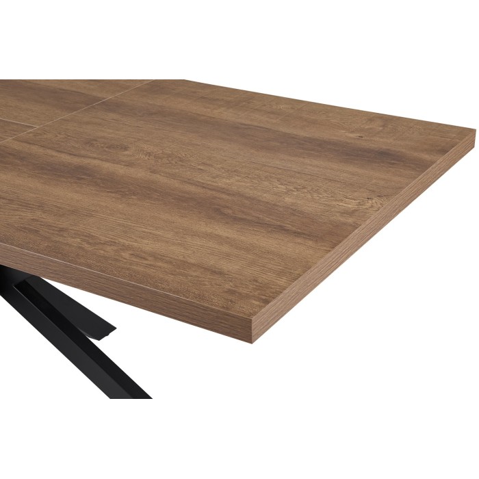 Table extensible KALVANO – 160 à 200 cm – Chêne foncé – Plateau 40 mm – Design contemporain 