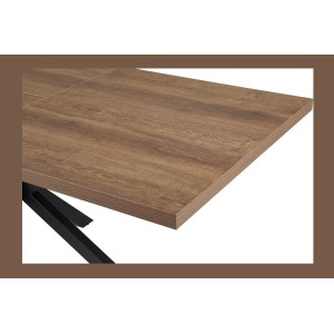 Table extensible KALVANO – 160 à 200 cm – Chêne foncé – Plateau 40 mm – Design contemporain 