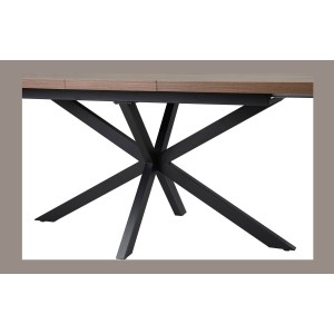 Table extensible KALVANO – 160 à 200 cm – Chêne foncé – Plateau 40 mm – Design contemporain 