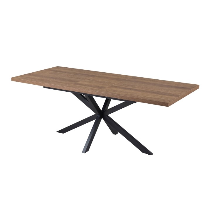 Table extensible KALVANO – 160 à 200 cm – Chêne foncé – Plateau 40 mm – Design contemporain 