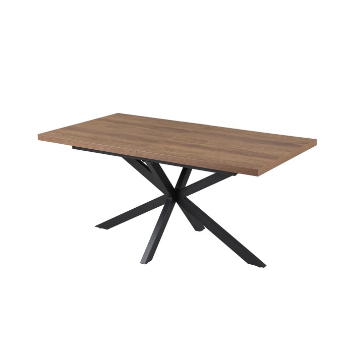 Table extensible KALVANO – 160 à 200 cm – Chêne foncé – Plateau 40 mm – Design contemporain 