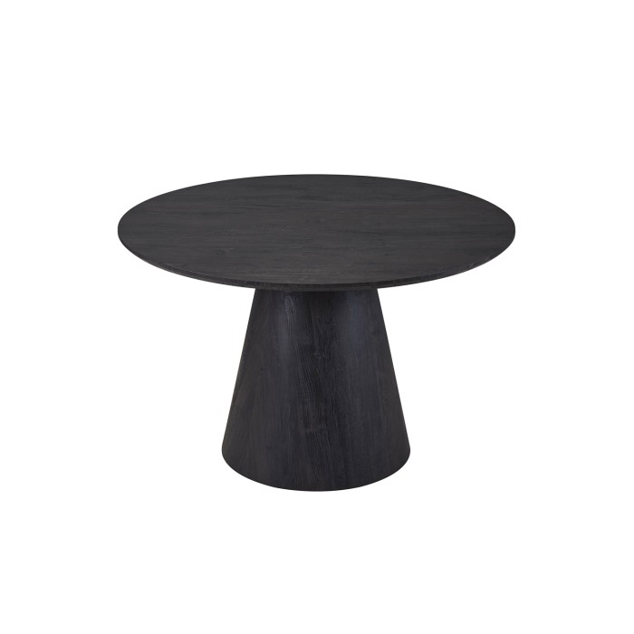 Table à manger ronde BOKOR – Diamètre 120 cm – Coloris brun foncé – Style contemporain et chaleureux