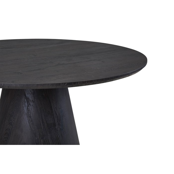 Table à manger ronde BOKOR – Diamètre 120 cm – Coloris brun foncé – Style contemporain et chaleureux