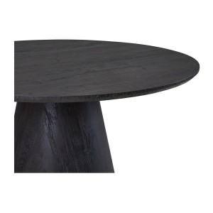 Table à manger ronde BOKOR – Diamètre 120 cm – Coloris brun foncé – Style contemporain et chaleureux