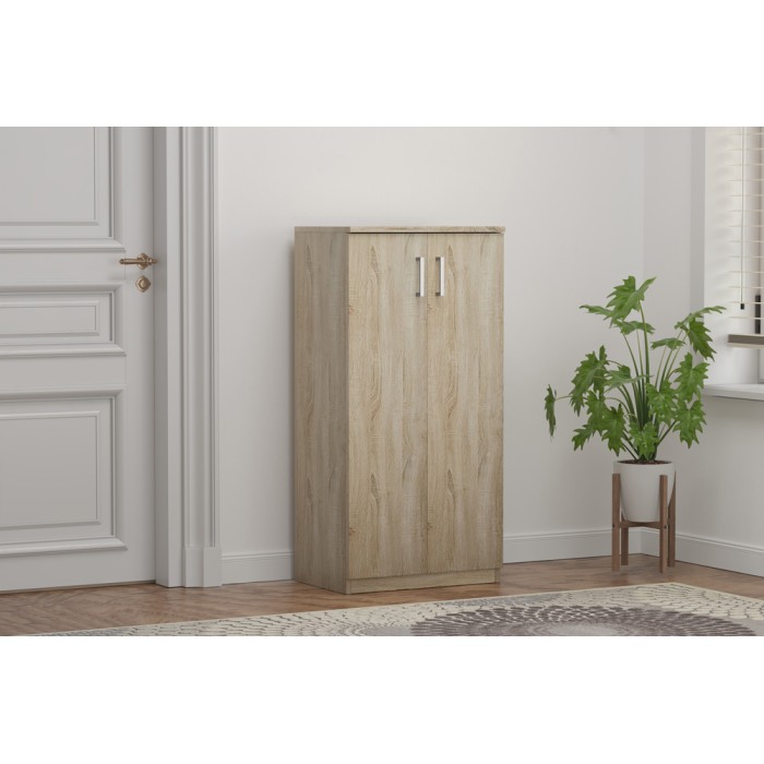 Meuble à chaussures MUNDA – 2 portes – Coloris chêne sonoma – Rangement compact et style contemporain