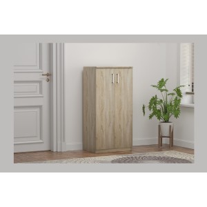 Meuble à chaussures MUNDA – 2 portes – Coloris chêne sonoma – Rangement compact et style contemporain