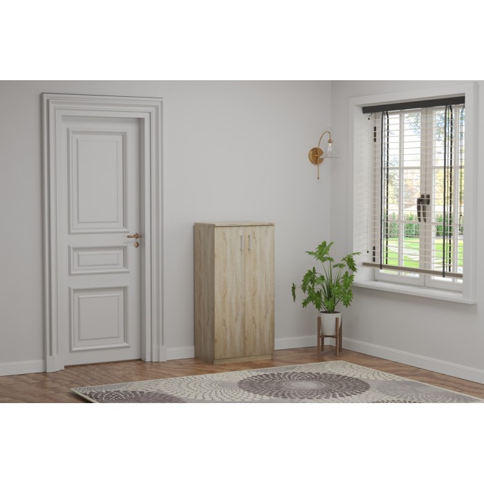 Meuble à chaussures MUNDA – 2 portes – Coloris chêne sonoma – Rangement compact et style contemporain