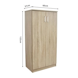 Meuble à chaussures MUNDA – 2 portes – Coloris chêne sonoma – Rangement compact et style contemporain