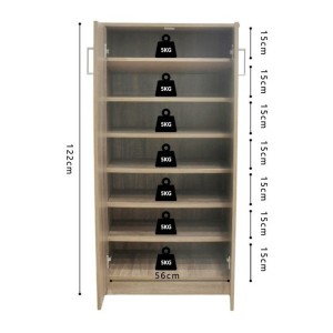 Meuble à chaussures MUNDA – 2 portes – Coloris chêne sonoma – Rangement compact et style contemporain