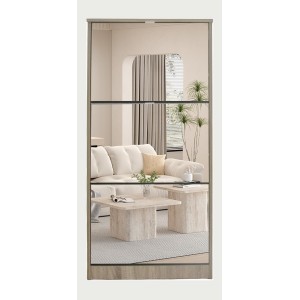 Meuble à chaussures MEXICO – 3 tiroirs avec miroirs – Coloris chêne sonoma – Design contemporain et fonctionnel