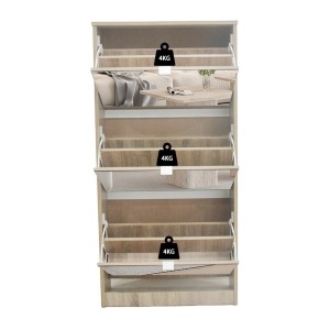 Meuble à chaussures MEXICO – 3 tiroirs avec miroirs – Coloris chêne sonoma – Design contemporain et fonctionnel