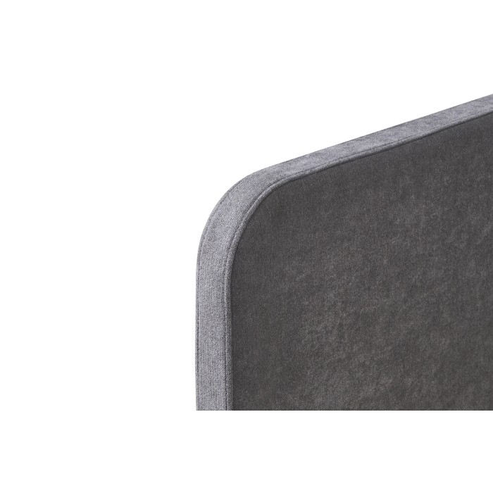 Lit PARME 90x200 cm – Tissu gris – Sommier inclus – Design moderne et structure robuste