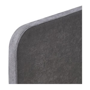 Lit PARME 90x200 cm – Tissu gris – Sommier inclus – Design moderne et structure robuste