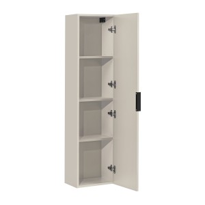 Colonne de salle de bain suspendue NOXERA – 1 porte – Beige mat – Hauteur 140 cm 