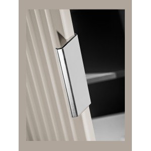 Colonne de salle de bain suspendue NOXERA – 1 porte – Beige mat – Hauteur 140 cm 