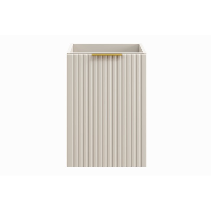 Meuble de rangement salle de bain NOXERA – 40 cm – Panier à linge – Beige mat – Suspendu 