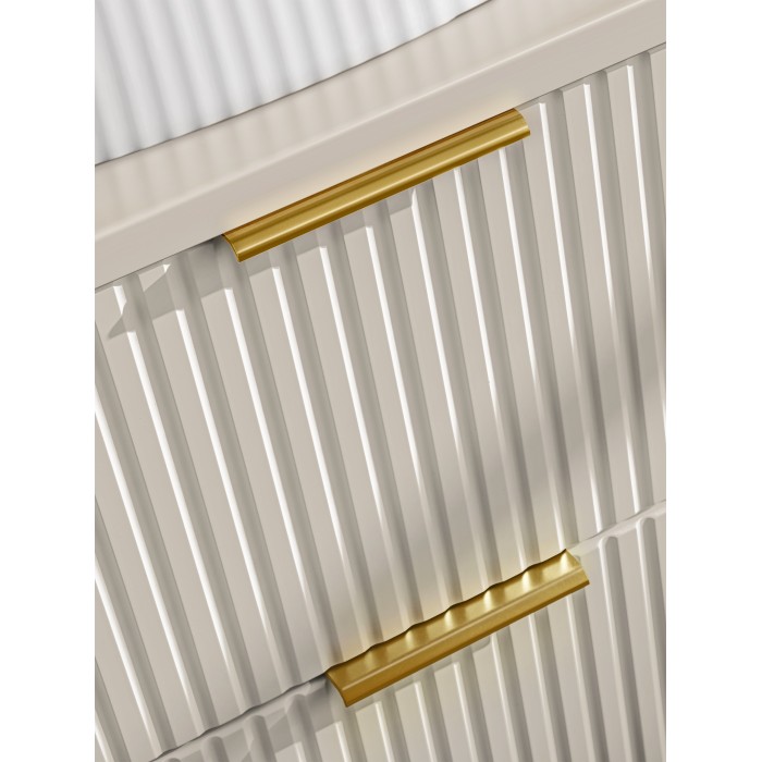 Meuble sous vasque NOXERA – 60 cm – 2 tiroirs – Beige mat – Meuble suspendu moderne 