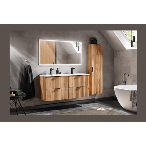 Colonne salle de bain suspendue NOXERA – 1 porte – Coloris chêne wotan – Hauteur 140 cm 