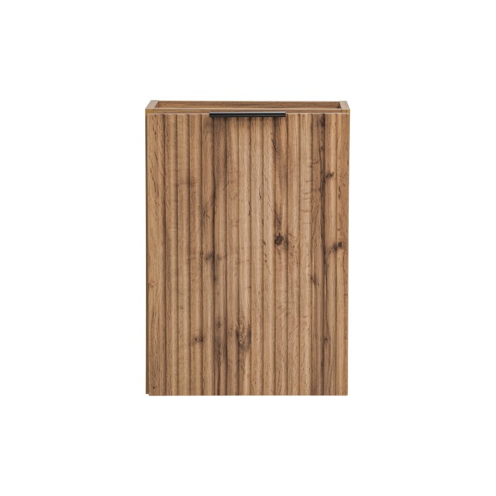 Meuble sous vasque NOXERA – 40 cm – 1 porte – Coloris chêne wotan – Meuble suspendu compact 