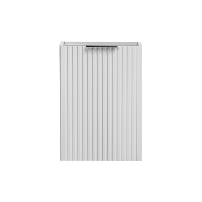 Meuble de rangement salle de bain NOXERA – Avec panier à linge – Coloris blanc mat – 40 cm – À suspendre 