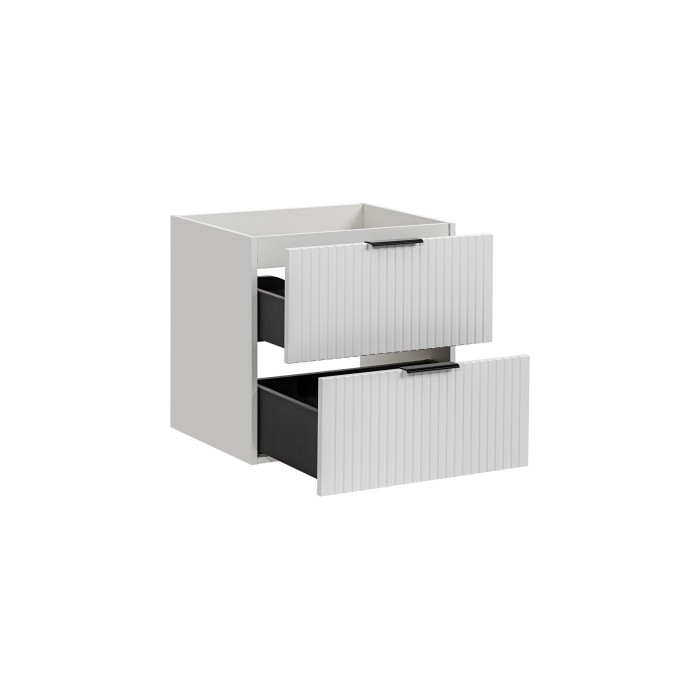 Meuble sous vasque NOXERA – 60 cm – 2 tiroirs – Coloris blanc mat – À suspendre 