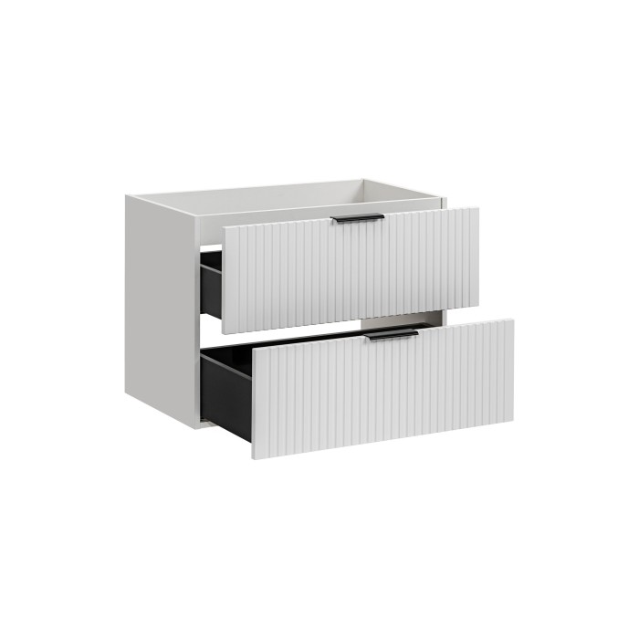 Meuble sous vasque NOXERA – 80 cm – 2 tiroirs – Coloris blanc mat – À suspendre 