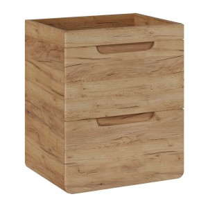 Meuble sous vasque ERBANO – 2 tiroirs – 60 cm – Coloris chêne clair – Design suspendu contemporain
