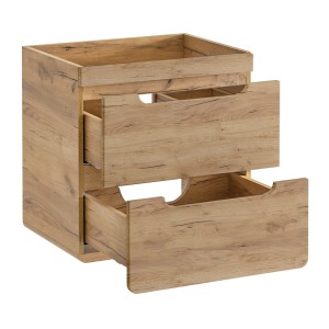 Meuble sous vasque ERBANO – 2 tiroirs – 60 cm – Coloris chêne clair – Design suspendu contemporain
