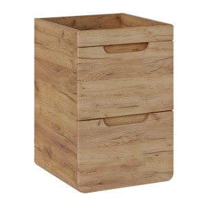 Meuble sous vasque ERBANO – 2 tiroirs – 40 cm – Coloris chêne clair – Design suspendu compact