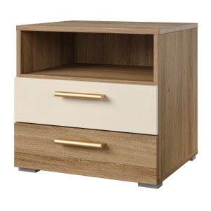 Chambre complète VERTIGO – Lit 180x200 avec sommier, 2 chevets, armoire 4 portes + contour design