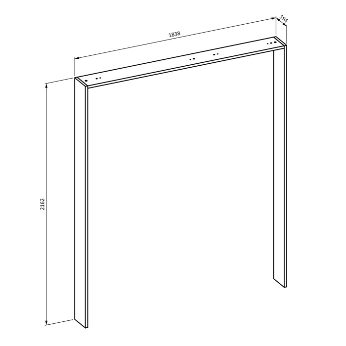 Chambre complète VERTIGO – Lit 180x200 avec sommier, 2 chevets, armoire 4 portes + contour design