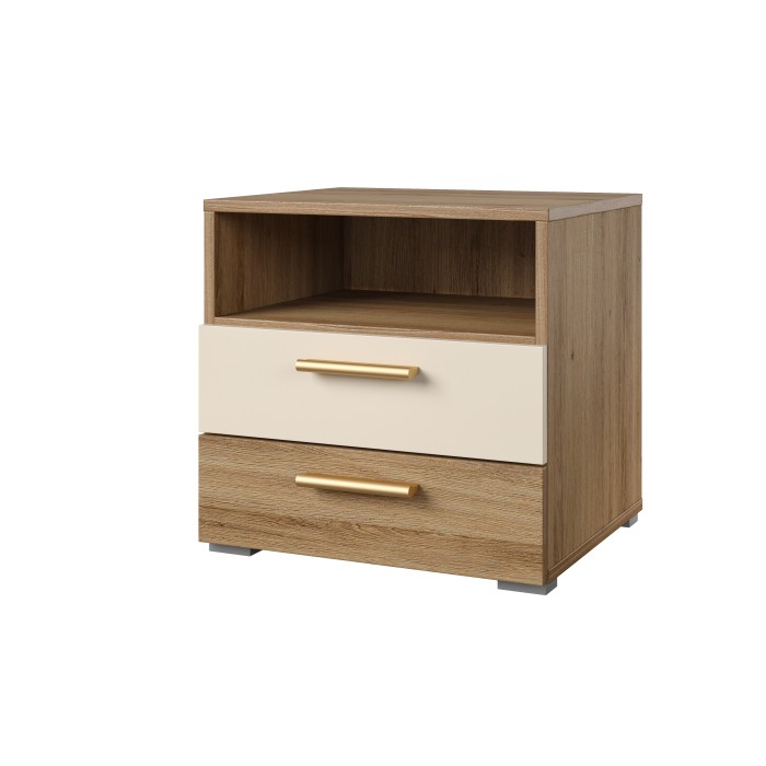 Chambre complète VERTIGO – Lit 180x200 avec sommier, 2 chevets, armoire 3 portes, commode + cadre design