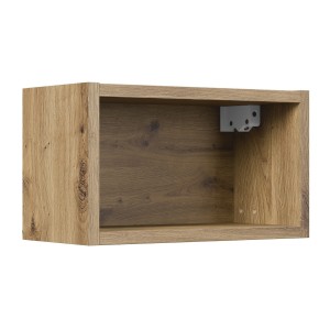 Meuble mural ouvert BRAZZA – 35 cm – Chêne clair – Finition artisan – À suspendre 