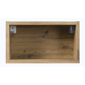 Meuble mural ouvert BRAZZA – 35 cm – Chêne clair – Finition artisan – À suspendre 
