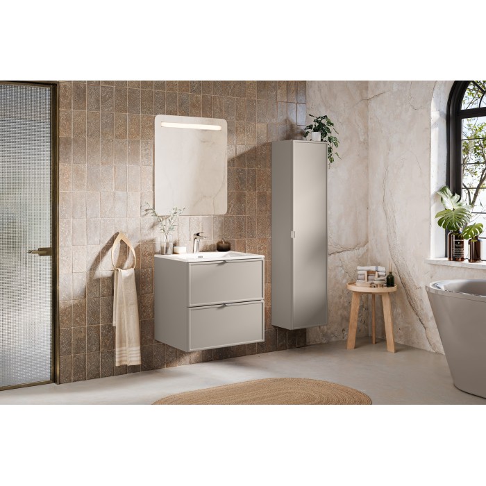 Colonne de salle de bain BRAZZA – 1 porte – Coloris marron congo – 140 cm – À suspendre 