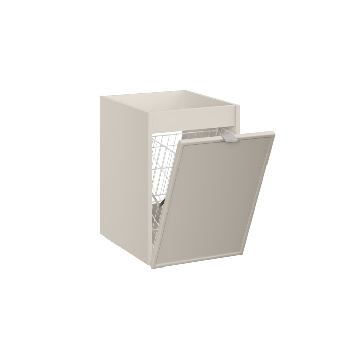 Meuble sous vasque BRAZZA – 1 porte avec panier à linge – Coloris marron congo – 40 cm – À poser 