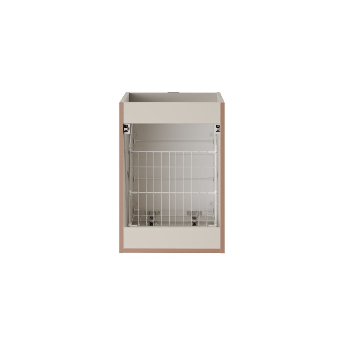 Meuble sous vasque BRAZZA – 1 porte avec panier à linge – Coloris marron congo – 40 cm – À poser 