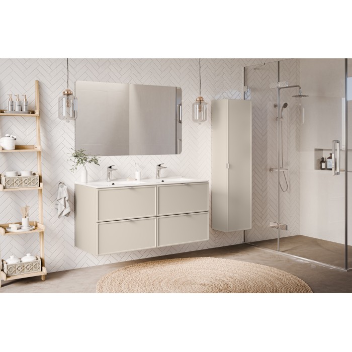 Meuble sous vasque BRAZZA – 2 tiroirs – Coloris marron congo – 60 cm – À suspendre 