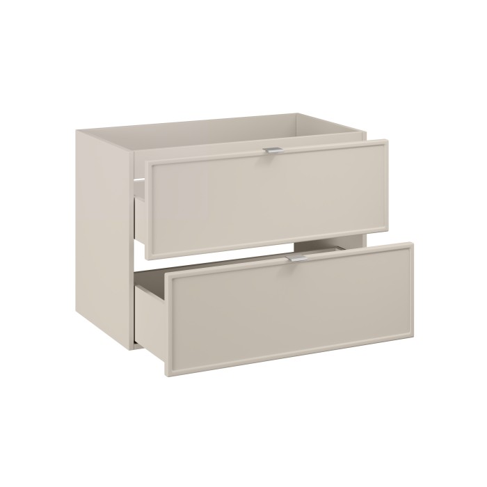 Meuble sous vasque BRAZZA – 2 tiroirs – Coloris marron congo – 80 cm – À suspendre 