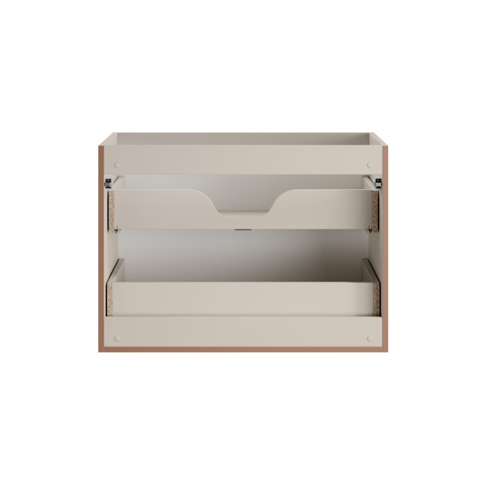 Meuble sous vasque BRAZZA – 2 tiroirs – Coloris marron congo – 80 cm – À suspendre 