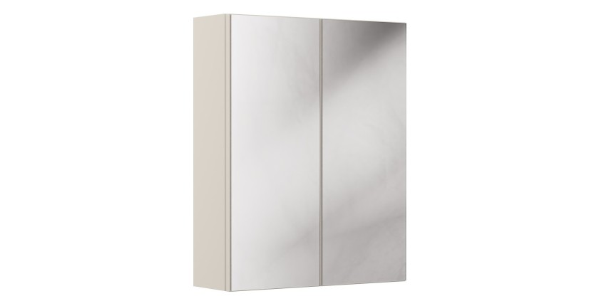 Meuble haut miroir BRAZZA – 2 portes – Coloris marron congo – L60 x H75 cm – À suspendre 