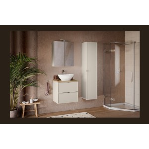 Meuble haut miroir BRAZZA – 2 portes – Coloris marron congo – L60 x H75 cm – À suspendre 