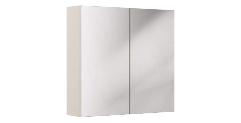 Meuble haut miroir BRAZZA – 2 portes – Coloris marron congo – L80 x H75 cm – À suspendre 