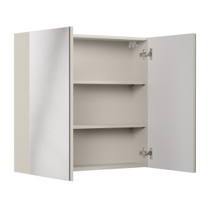 Meuble haut miroir BRAZZA – 2 portes – Coloris marron congo – L80 x H75 cm – À suspendre 