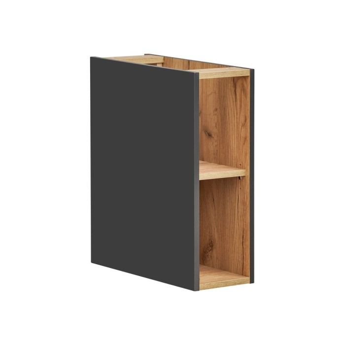 Caisson latéral NALYA – Coloris gris anthracite et chêne clair – 20 cm – Pour meuble sous vasque 